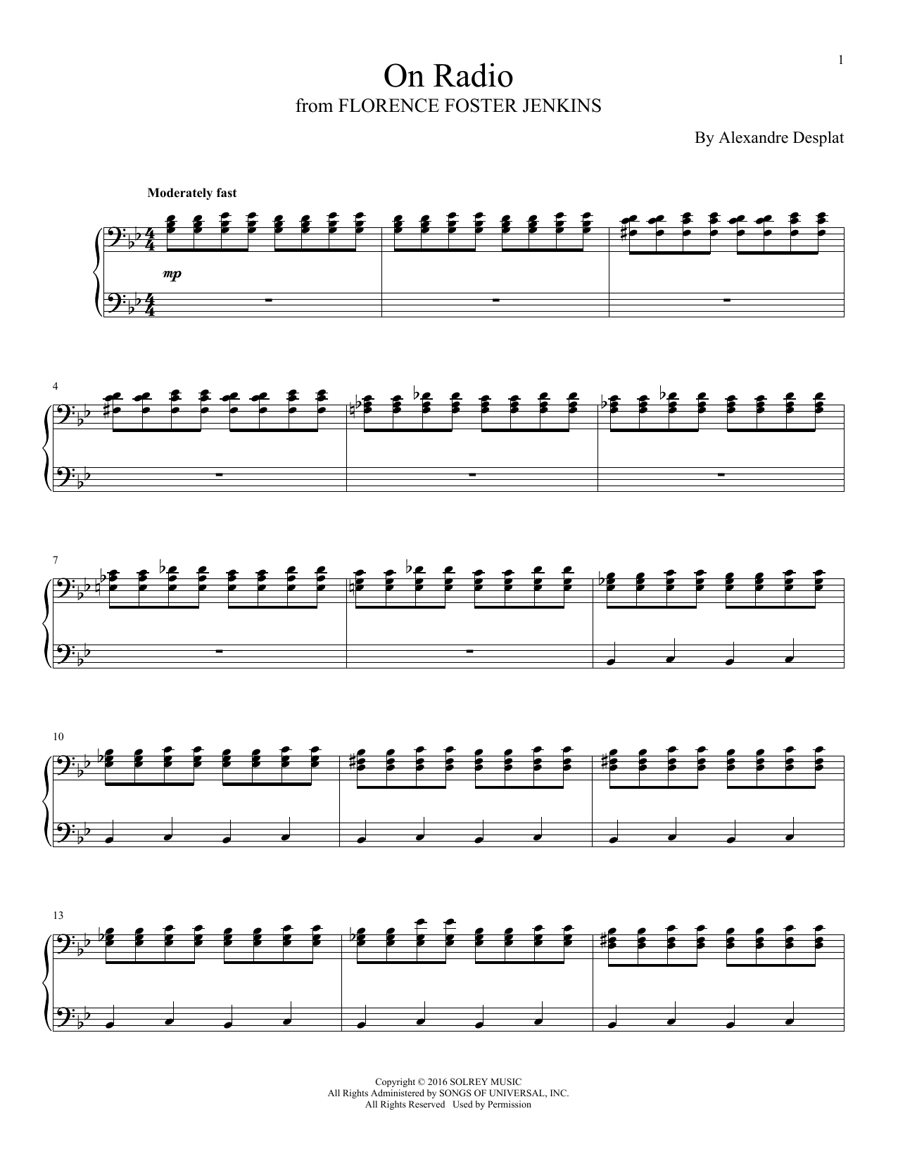Preview Alexandre Desplat On Radio Film and TV sheet music, notes and chords for Piano, SKU: 175467 sheet music, piano notes, chords, guitar tabs, score, transpose, transcribe, how to play, guide, download, learn, tutorial, progression, song, artist, awards, billboard, mtv, vh1, tour, single, album, release