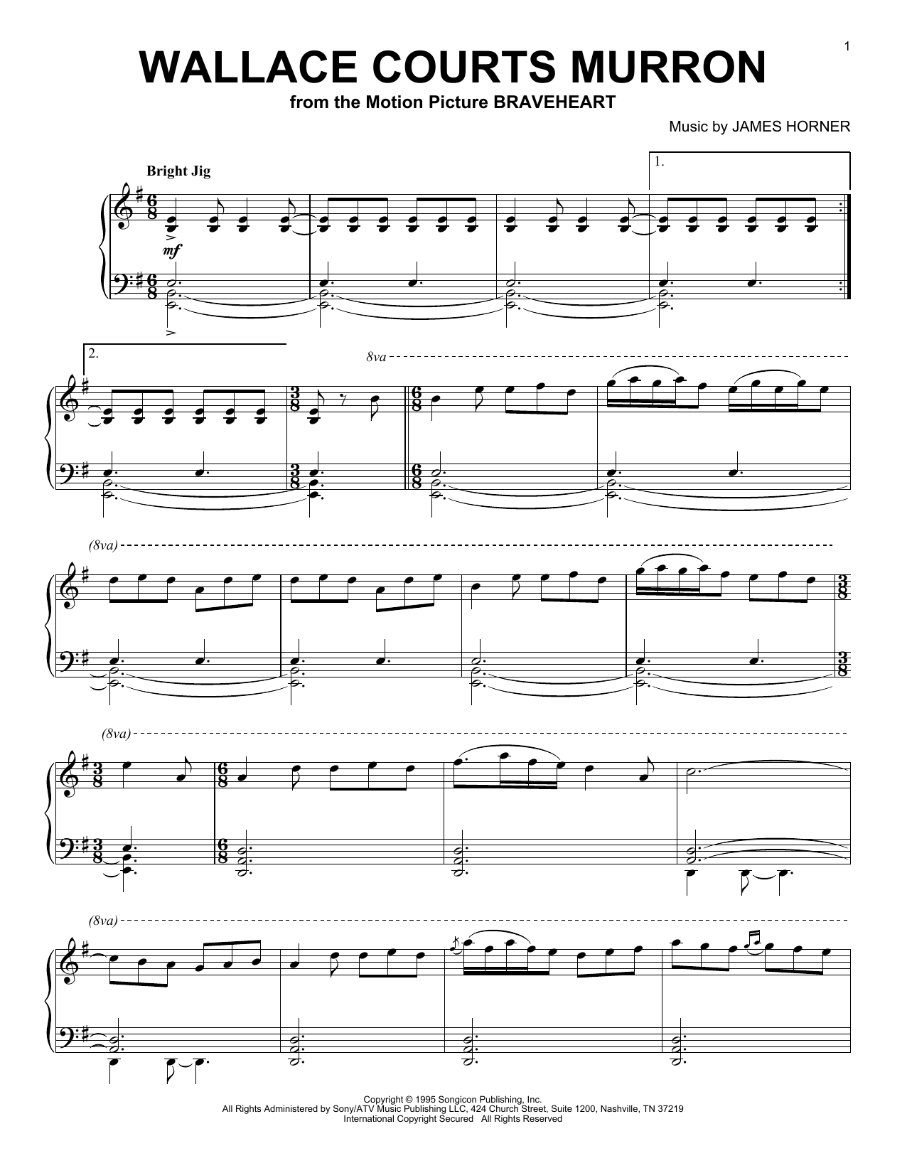 Preview James Horner Wallace Courts Murron Film and TV sheet music, notes and chords for Piano, SKU: 175702 sheet music, piano notes, chords, guitar tabs, score, transpose, transcribe, how to play, guide, download, learn, tutorial, progression, song, artist, awards, billboard, mtv, vh1, tour, single, album, release