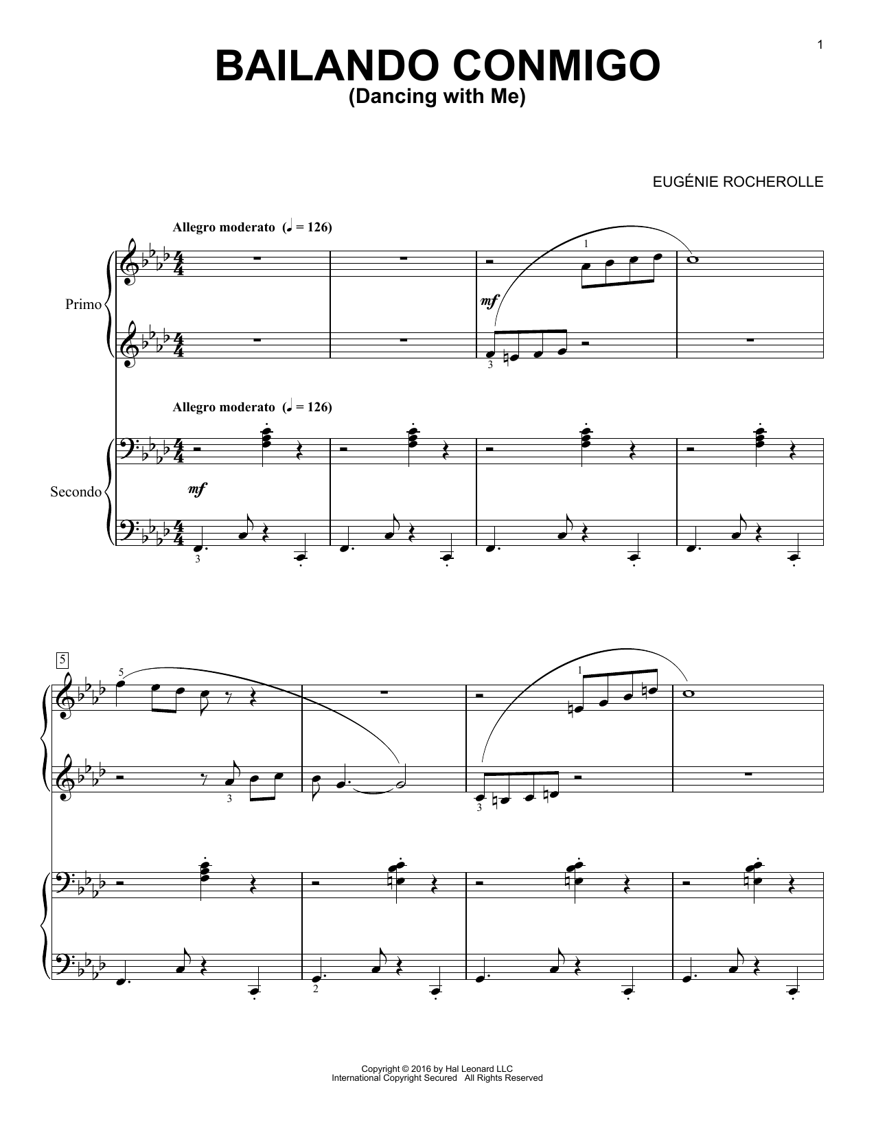 Preview Eugénie Rocherolle Bailando Conmigo Classical sheet music, notes and chords for Piano, SKU: 177355 sheet music, piano notes, chords, guitar tabs, score, transpose, transcribe, how to play, guide, download, learn, tutorial, progression, song, artist, awards, billboard, mtv, vh1, tour, single, album, release
