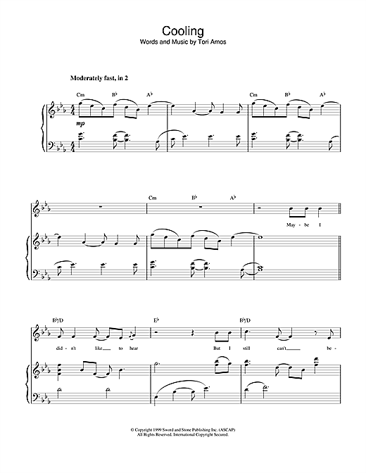 Preview Tori Amos Cooling Pop sheet music, notes and chords for Piano, Vocal & Guitar, SKU: 17780 sheet music, piano notes, chords, guitar tabs, score, transpose, transcribe, how to play, guide, download, learn, tutorial, progression, song, artist, awards, billboard, mtv, vh1, tour, single, album, release