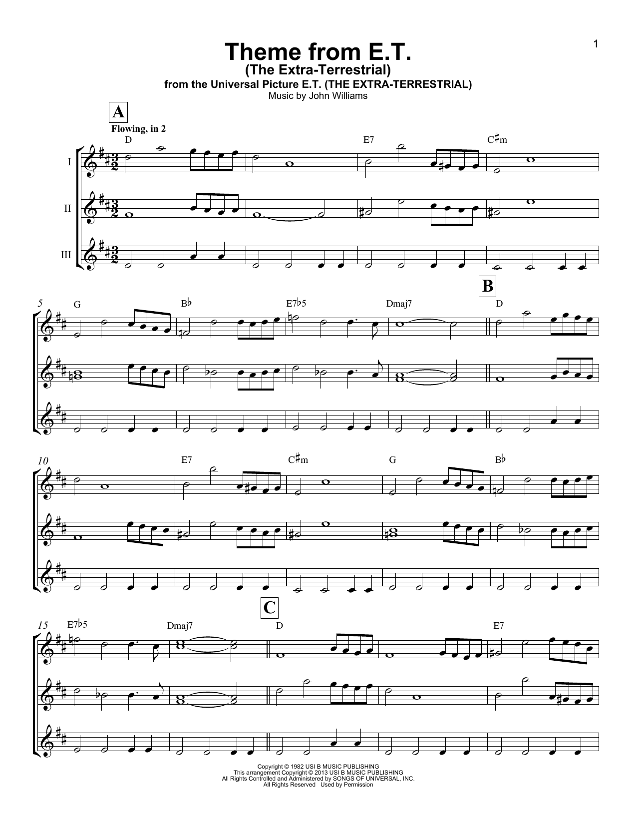 Preview John Williams Theme From E.T. (The Extra-Terrestrial) Classical sheet music, notes and chords for Ukulele Ensemble, SKU: 177910 sheet music, piano notes, chords, guitar tabs, score, transpose, transcribe, how to play, guide, download, learn, tutorial, progression, song, artist, awards, billboard, mtv, vh1, tour, single, album, release