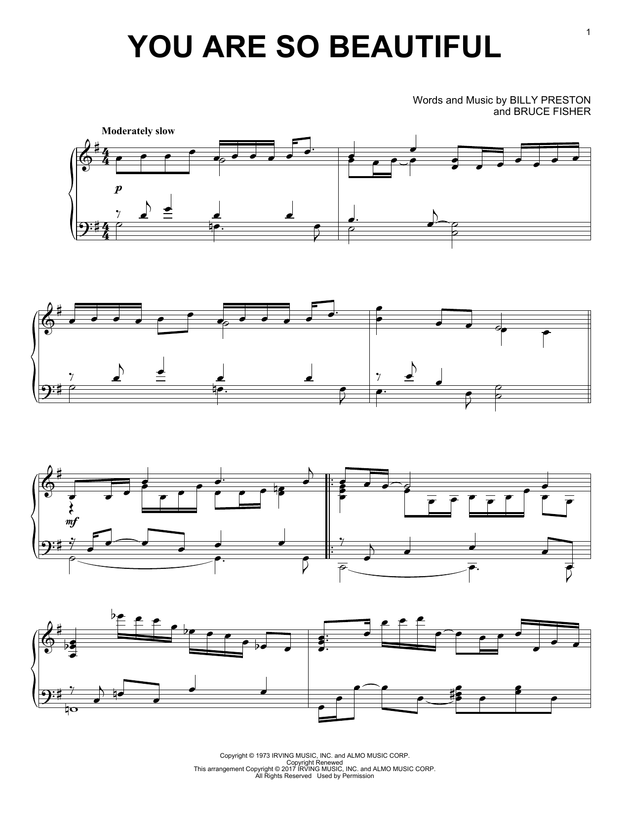 Preview Joe Cocker You Are So Beautiful Pop sheet music, notes and chords for Piano, SKU: 178212 sheet music, piano notes, chords, guitar tabs, score, transpose, transcribe, how to play, guide, download, learn, tutorial, progression, song, artist, awards, billboard, mtv, vh1, tour, single, album, release