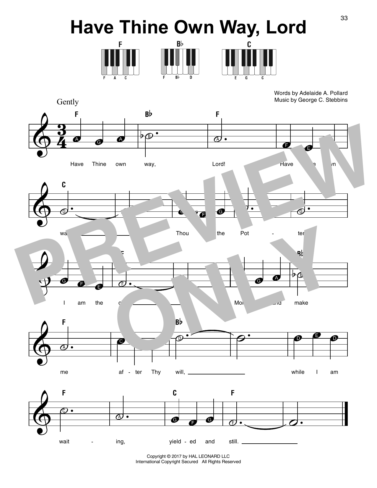 Preview George C. Stebbins Have Thine Own Way, Lord Religious sheet music, notes and chords for Super Easy Piano, SKU: 178493 sheet music, piano notes, chords, guitar tabs, score, transpose, transcribe, how to play, guide, download, learn, tutorial, progression, song, artist, awards, billboard, mtv, vh1, tour, single, album, release