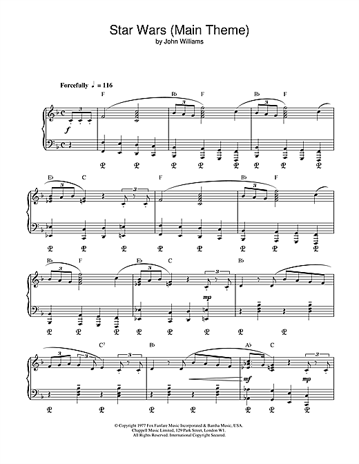 Preview John Williams Star Wars (Main Theme) Film and TV sheet music, notes and chords for Piano & Vocal, SKU: 17962 sheet music, piano notes, chords, guitar tabs, score, transpose, transcribe, how to play, guide, download, learn, tutorial, progression, song, artist, awards, billboard, mtv, vh1, tour, single, album, release
