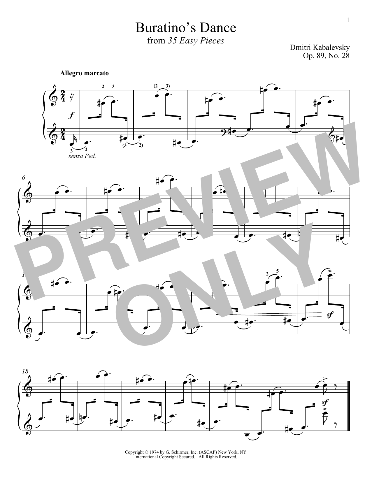 Preview Dmitri Kabalevsky Buratino's Dance Classical sheet music, notes and chords for Piano, SKU: 180083 sheet music, piano notes, chords, guitar tabs, score, transpose, transcribe, how to play, guide, download, learn, tutorial, progression, song, artist, awards, billboard, mtv, vh1, tour, single, album, release