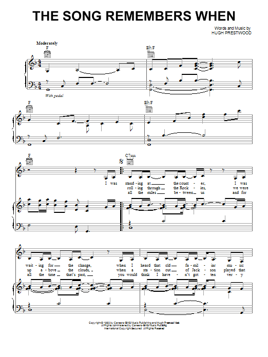 Preview Trisha Yearwood The Song Remembers When Pop sheet music, notes and chords for Piano, Vocal & Guitar (Right-Hand Melody), SKU: 18130 sheet music, piano notes, chords, guitar tabs, score, transpose, transcribe, how to play, guide, download, learn, tutorial, progression, song, artist, awards, billboard, mtv, vh1, tour, single, album, release