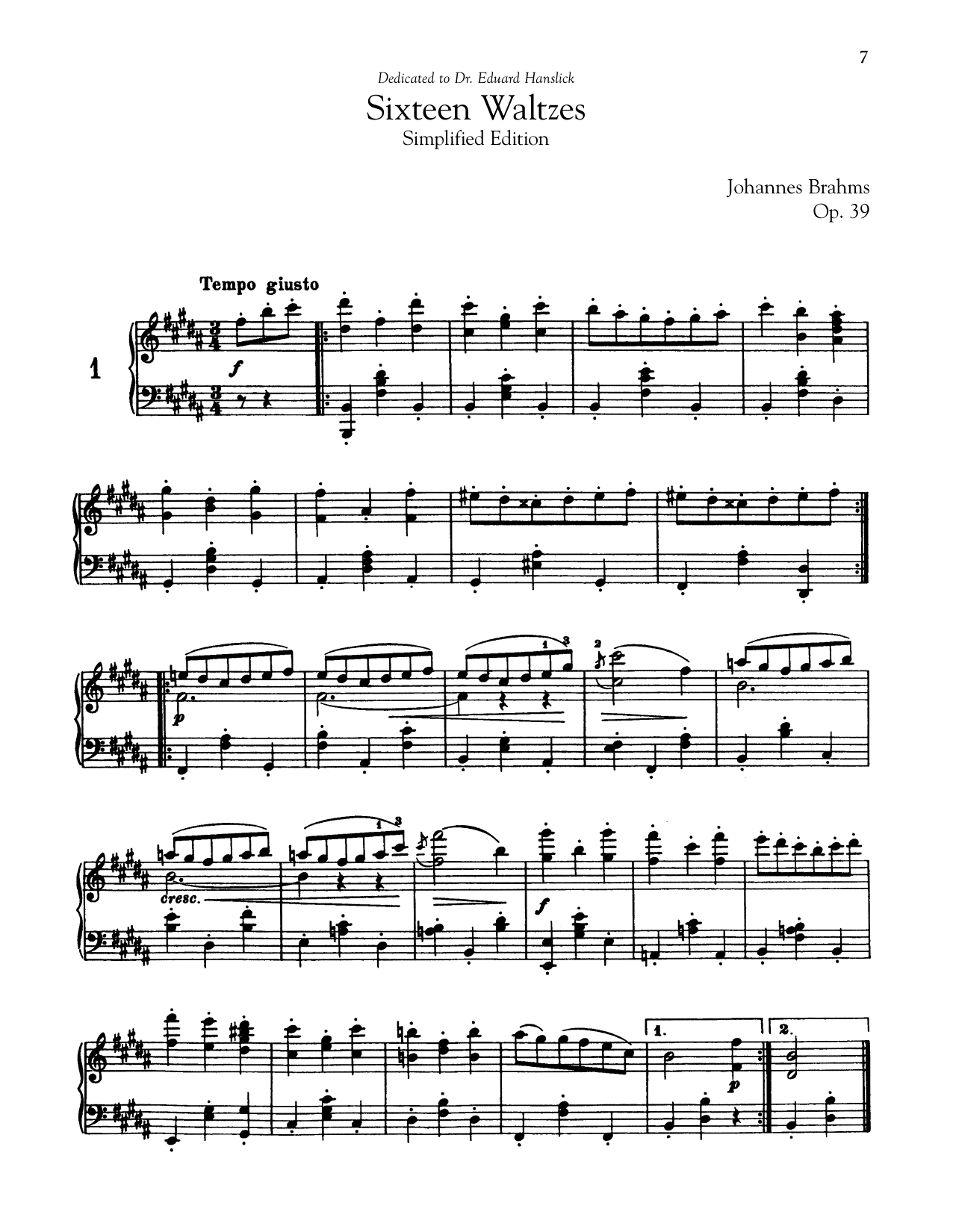 Preview Johannes Brahms 16 Waltzes, Op. 39 (Simplified Edition) Classical sheet music, notes and chords for Piano, SKU: 182550 sheet music, piano notes, chords, guitar tabs, score, transpose, transcribe, how to play, guide, download, learn, tutorial, progression, song, artist, awards, billboard, mtv, vh1, tour, single, album, release