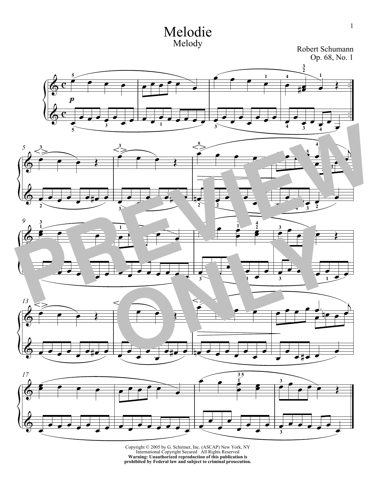 Preview Robert Schumann Melody, Op. 68, No. 1 Pop sheet music, notes and chords for Piano, SKU: 183971 sheet music, piano notes, chords, guitar tabs, score, transpose, transcribe, how to play, guide, download, learn, tutorial, progression, song, artist, awards, billboard, mtv, vh1, tour, single, album, release
