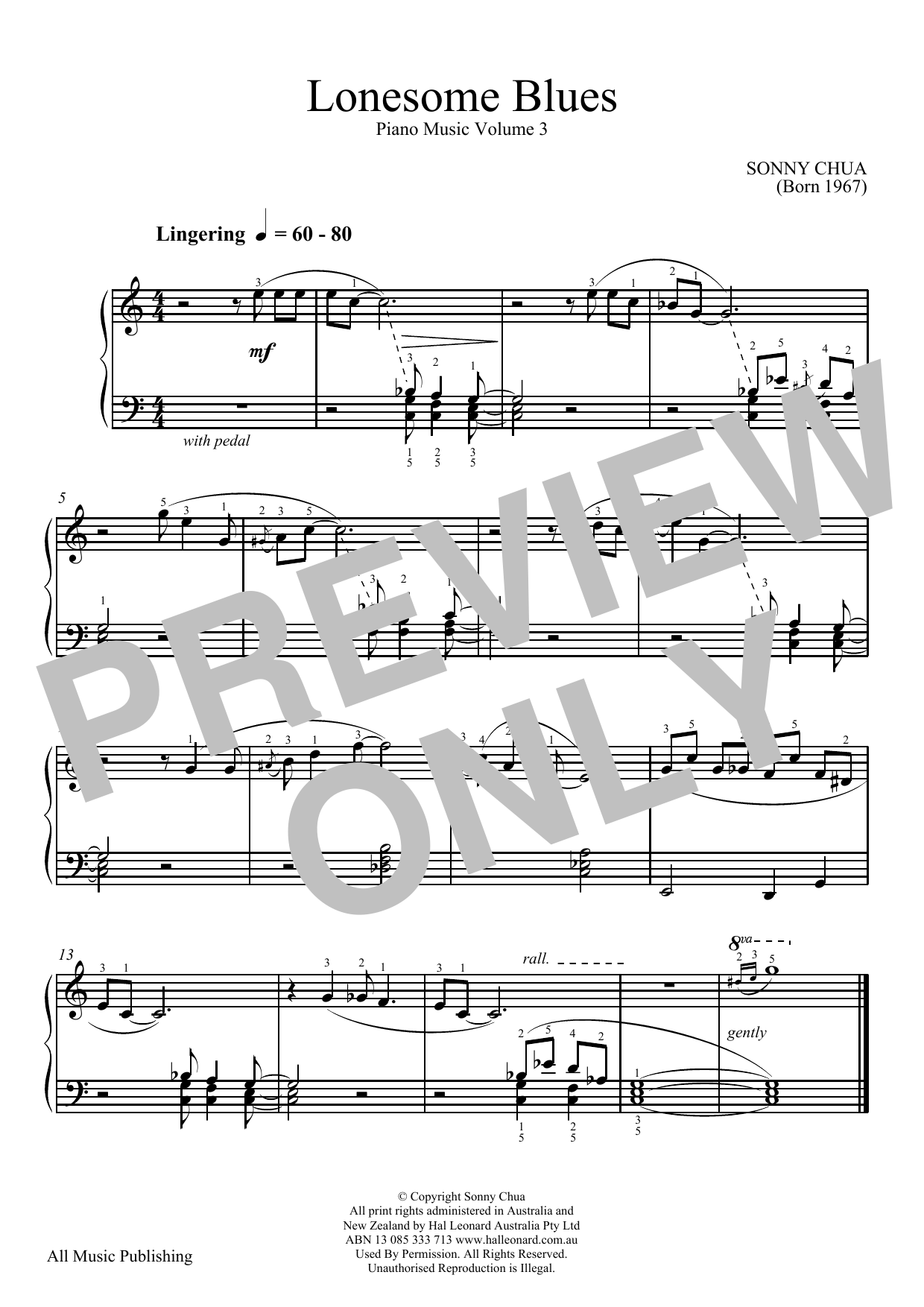 Preview Sonny Chua Lonesome Blues (From Piano Music Vol 3) Easy Listening sheet music, notes and chords for Piano, SKU: 186291 sheet music, piano notes, chords, guitar tabs, score, transpose, transcribe, how to play, guide, download, learn, tutorial, progression, song, artist, awards, billboard, mtv, vh1, tour, single, album, release