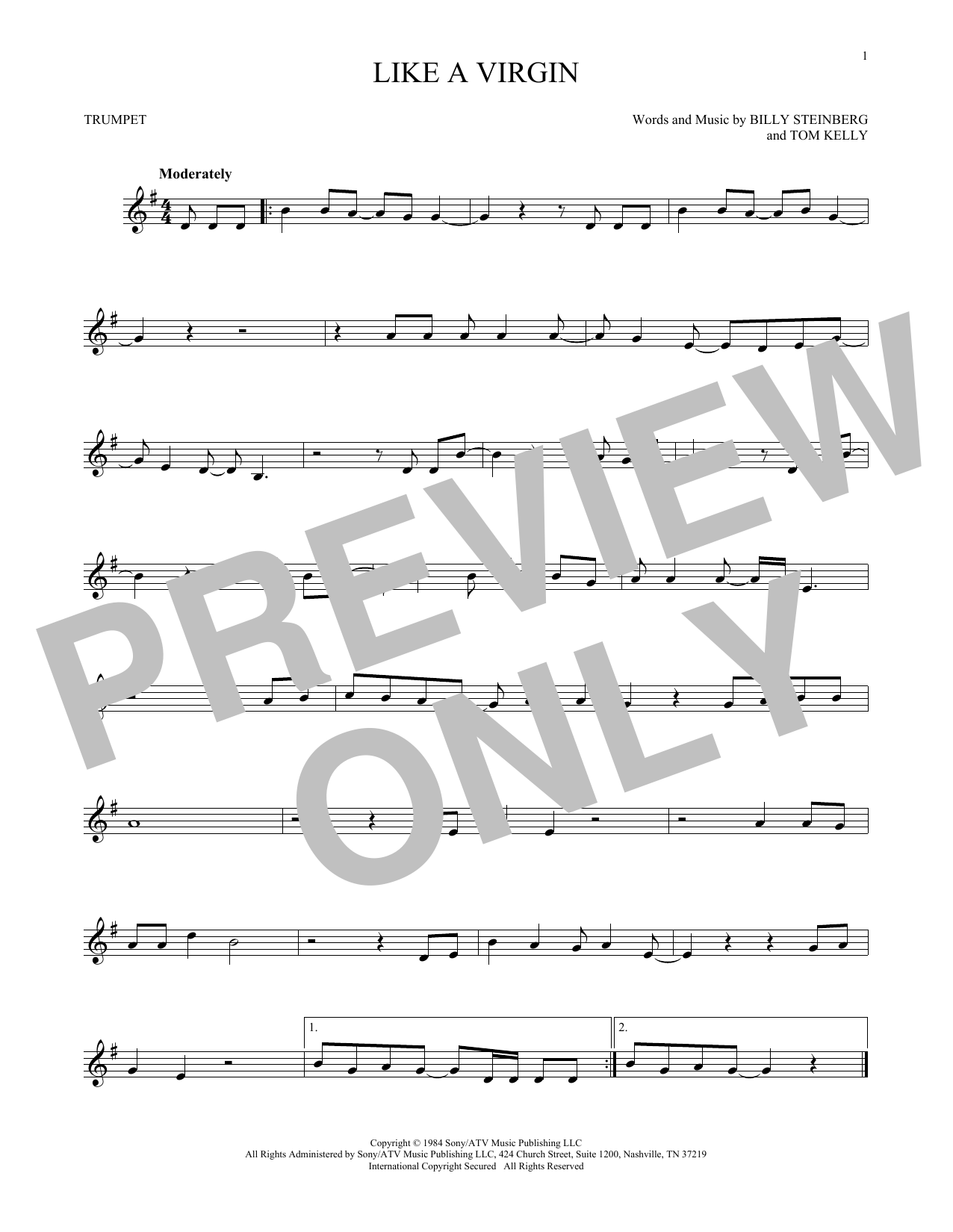 Preview Madonna Like A Virgin Rock sheet music, notes and chords for Trumpet, SKU: 188051 sheet music, piano notes, chords, guitar tabs, score, transpose, transcribe, how to play, guide, download, learn, tutorial, progression, song, artist, awards, billboard, mtv, vh1, tour, single, album, release