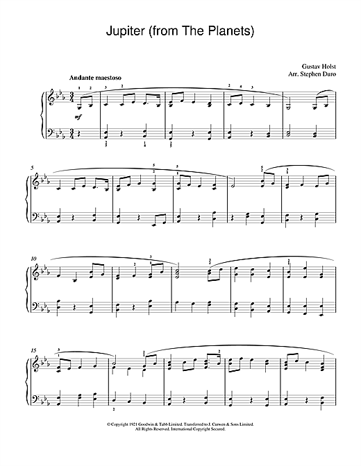 Preview Gustav Holst Jupiter (from The Planets, Op.32) Classical sheet music, notes and chords for Piano, SKU: 18813 sheet music, piano notes, chords, guitar tabs, score, transpose, transcribe, how to play, guide, download, learn, tutorial, progression, song, artist, awards, billboard, mtv, vh1, tour, single, album, release