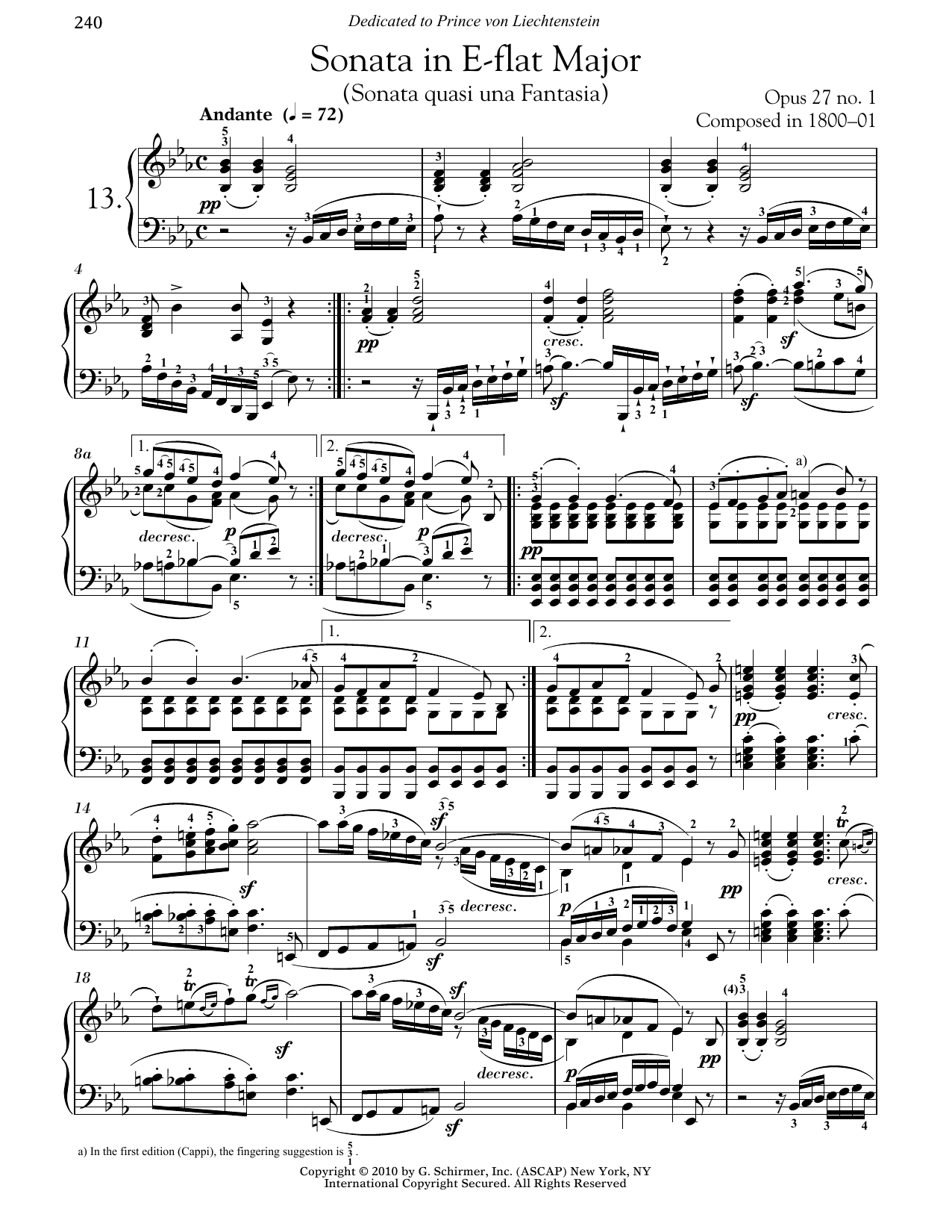 Preview Ludwig van Beethoven Piano Sonata No. 13 In E-flat Major, Op. 27, No. 1 Classical sheet music, notes and chords for Piano, SKU: 188538 sheet music, piano notes, chords, guitar tabs, score, transpose, transcribe, how to play, guide, download, learn, tutorial, progression, song, artist, awards, billboard, mtv, vh1, tour, single, album, release