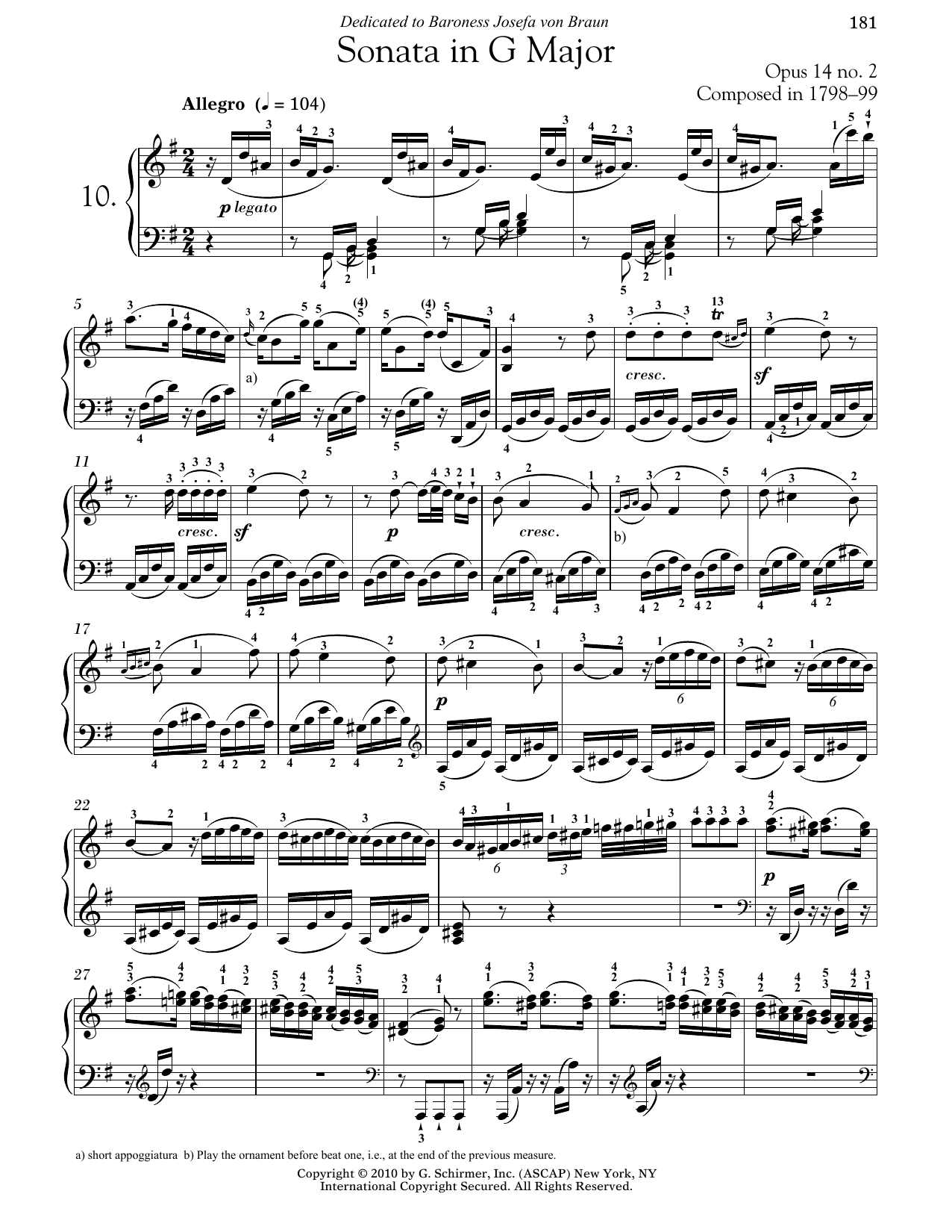 Preview Ludwig van Beethoven Piano Sonata No. 10 In G Major, Op. 14, No. 2 Classical sheet music, notes and chords for Piano, SKU: 188542 sheet music, piano notes, chords, guitar tabs, score, transpose, transcribe, how to play, guide, download, learn, tutorial, progression, song, artist, awards, billboard, mtv, vh1, tour, single, album, release