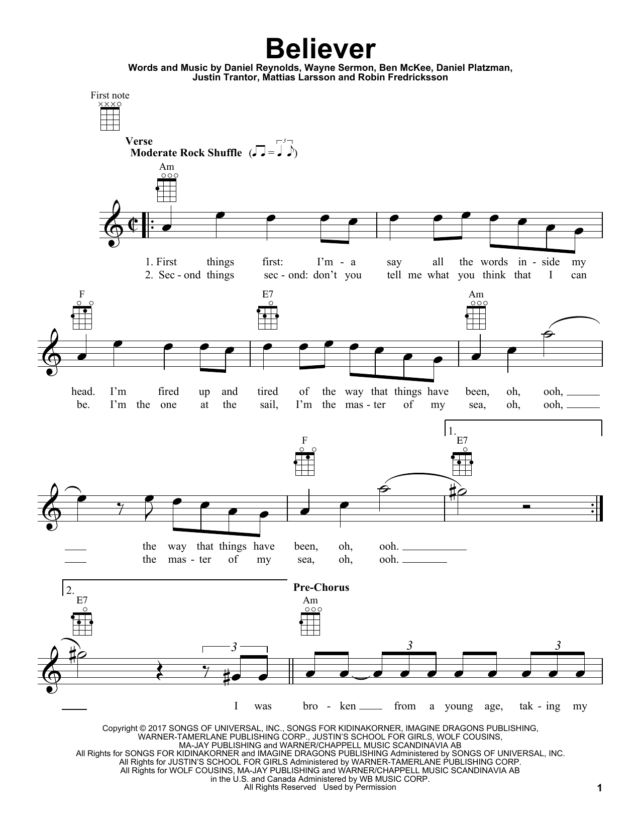 Believer Piano Sheet Music Easy Music Sheet Collection