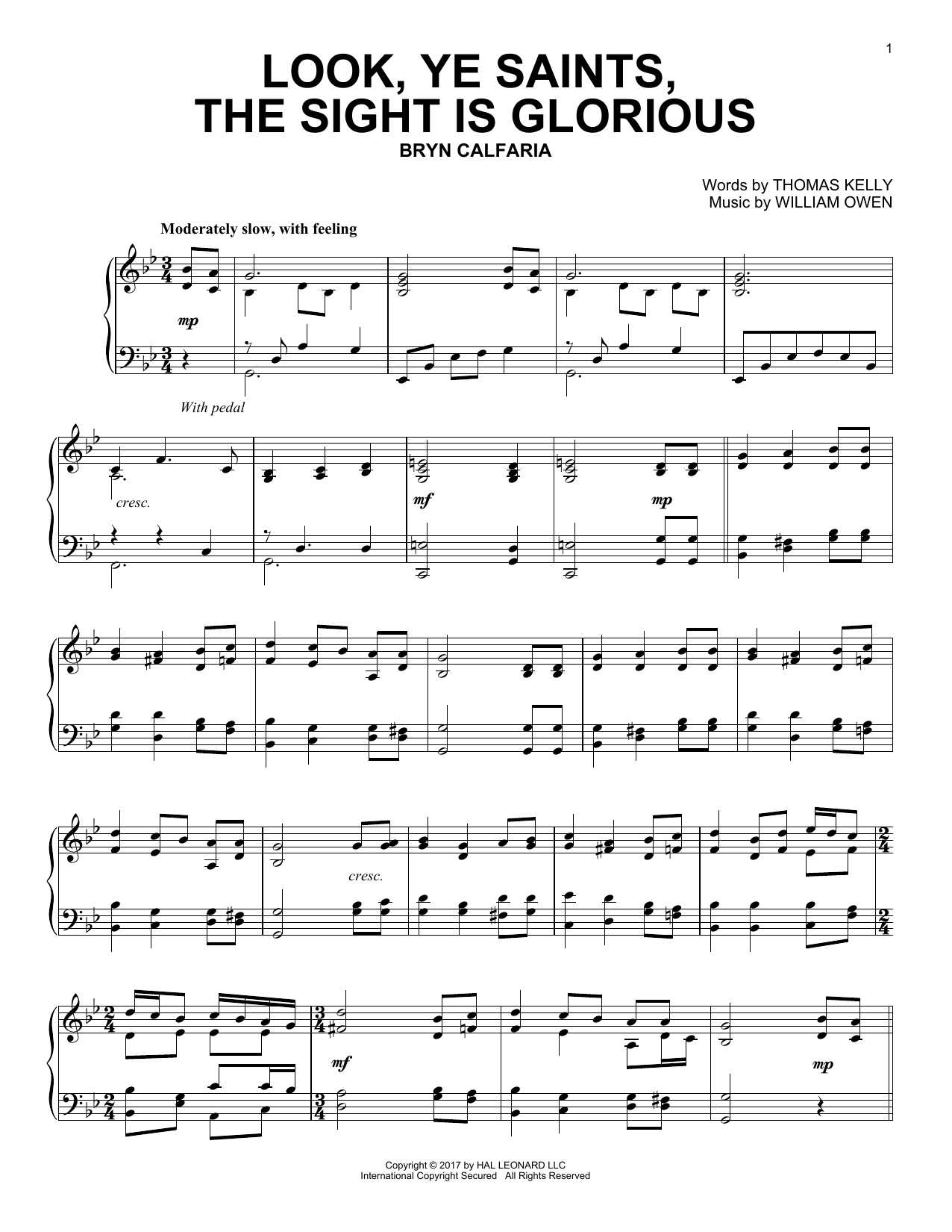 Preview William Owen Look, Ye Saints, The Sight Is Glorious Religious sheet music, notes and chords for Piano, SKU: 191708 sheet music, piano notes, chords, guitar tabs, score, transpose, transcribe, how to play, guide, download, learn, tutorial, progression, song, artist, awards, billboard, mtv, vh1, tour, single, album, release