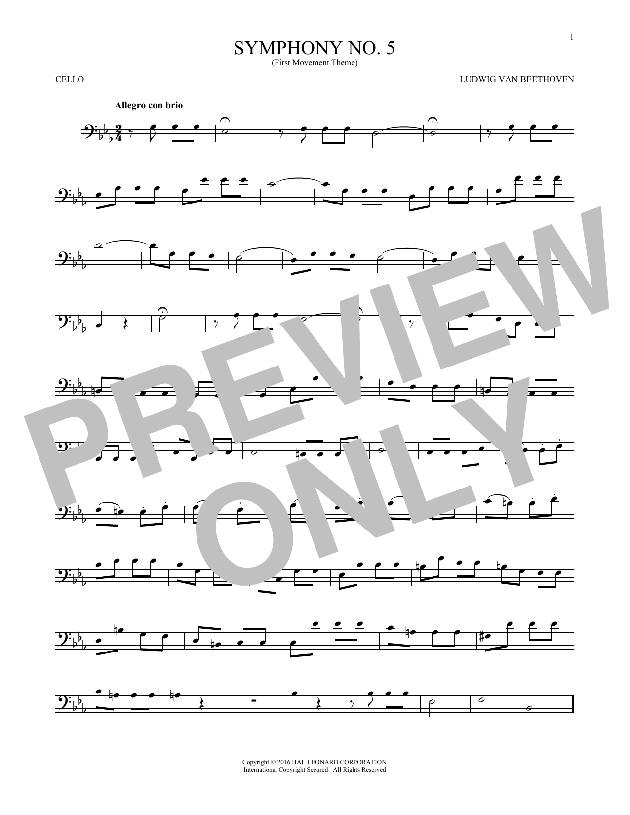 Preview Ludwig van Beethoven Symphony No. 5 In C Minor, First Movement Excerpt Classical sheet music, notes and chords for Cello, SKU: 193106 sheet music, piano notes, chords, guitar tabs, score, transpose, transcribe, how to play, guide, download, learn, tutorial, progression, song, artist, awards, billboard, mtv, vh1, tour, single, album, release