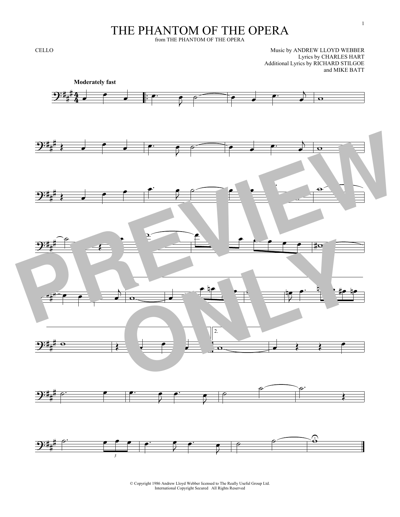 Preview Andrew Lloyd Webber The Phantom Of The Opera Broadway sheet music, notes and chords for Cello, SKU: 193465 sheet music, piano notes, chords, guitar tabs, score, transpose, transcribe, how to play, guide, download, learn, tutorial, progression, song, artist, awards, billboard, mtv, vh1, tour, single, album, release