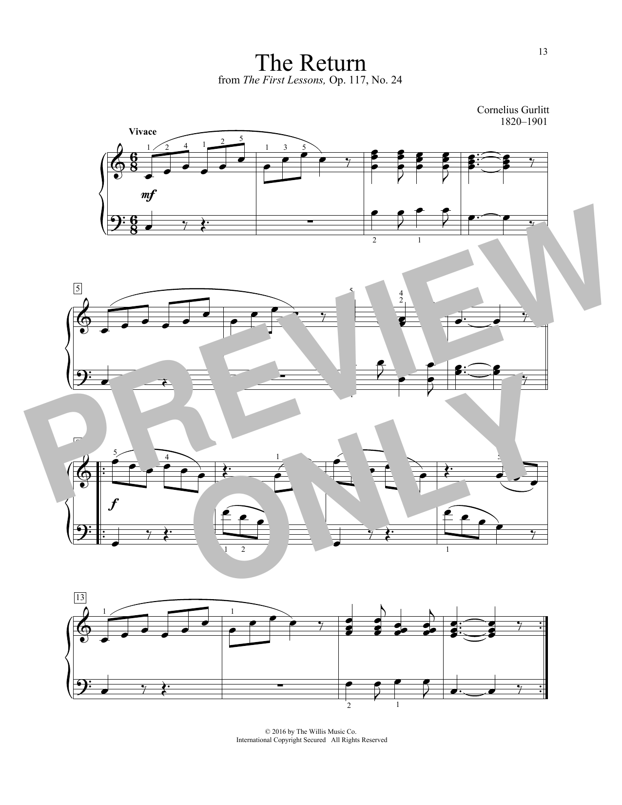 Preview Cornelius Gurlitt The Return Classical sheet music, notes and chords for Educational Piano, SKU: 195420 sheet music, piano notes, chords, guitar tabs, score, transpose, transcribe, how to play, guide, download, learn, tutorial, progression, song, artist, awards, billboard, mtv, vh1, tour, single, album, release