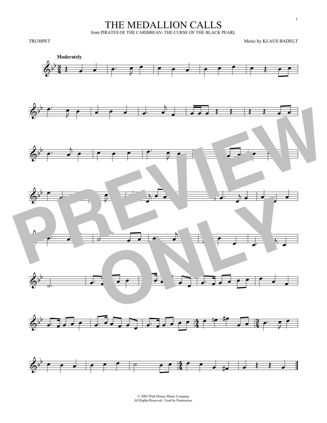 Preview Klaus Badelt The Medallion Calls Classical sheet music, notes and chords for Trumpet, SKU: 196560 sheet music, piano notes, chords, guitar tabs, score, transpose, transcribe, how to play, guide, download, learn, tutorial, progression, song, artist, awards, billboard, mtv, vh1, tour, single, album, release