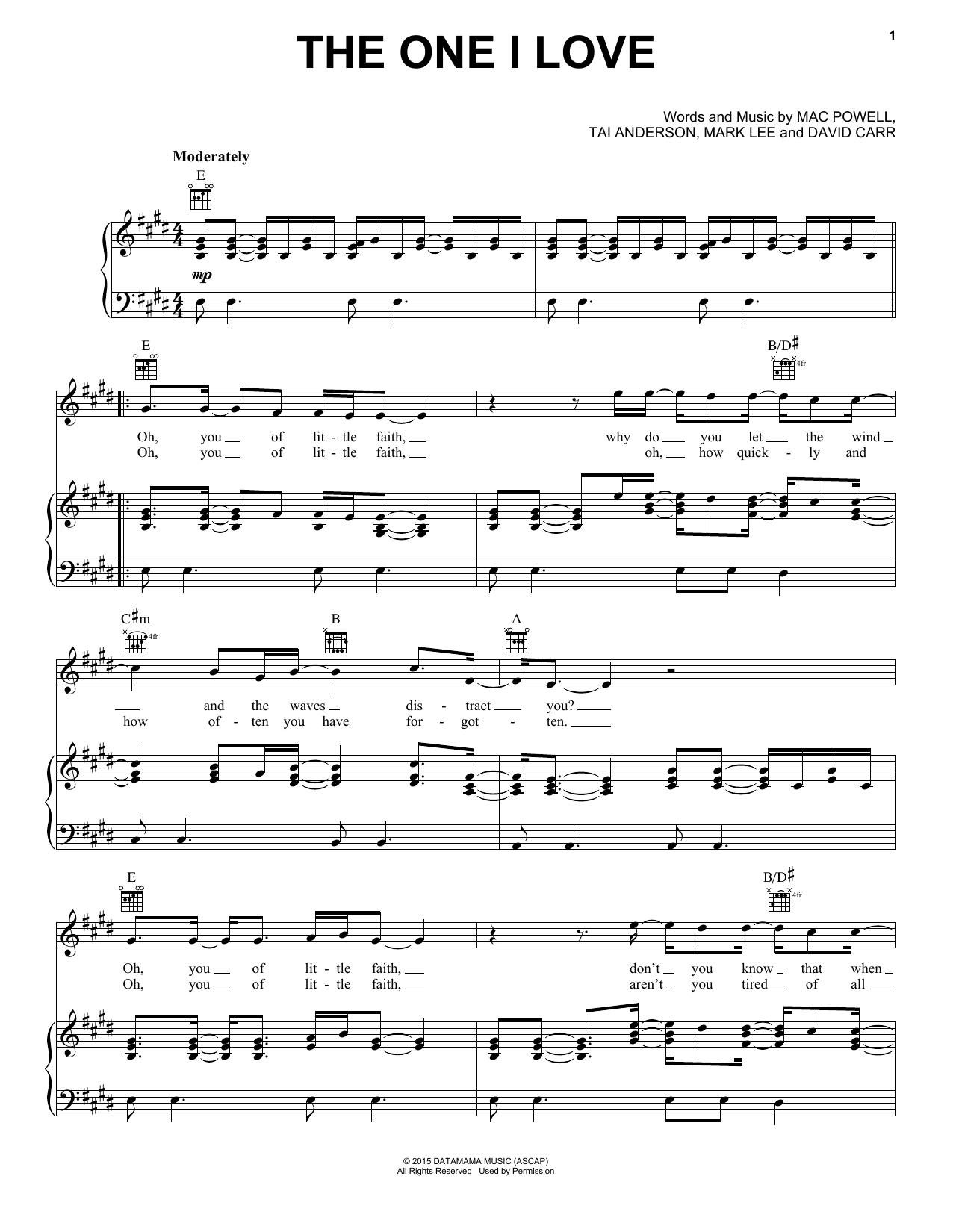 Preview Third Day The One I Love Pop sheet music, notes and chords for Piano, Vocal & Guitar (Right-Hand Melody), SKU: 196589 sheet music, piano notes, chords, guitar tabs, score, transpose, transcribe, how to play, guide, download, learn, tutorial, progression, song, artist, awards, billboard, mtv, vh1, tour, single, album, release