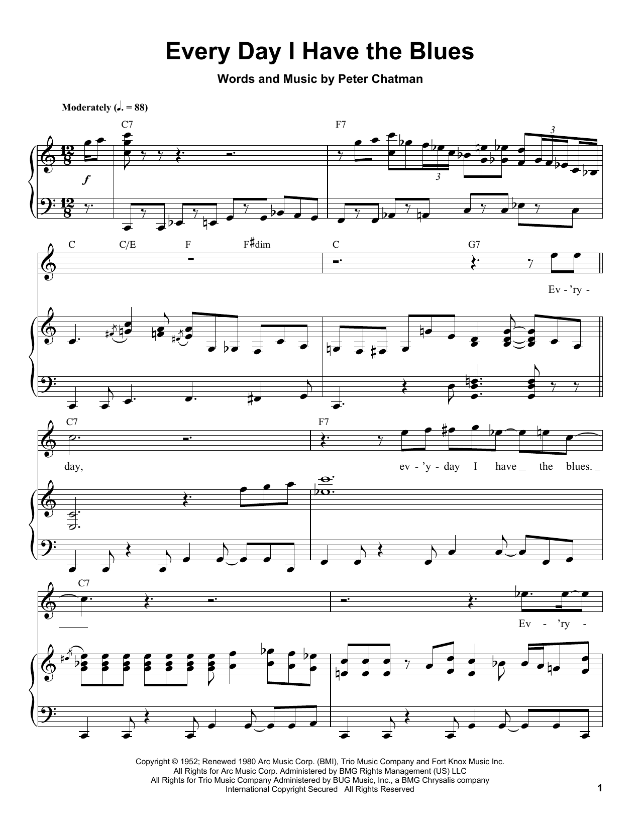 Preview B.B. King Every Day I Have The Blues Blues sheet music, notes and chords for Piano Transcription, SKU: 196644 sheet music, piano notes, chords, guitar tabs, score, transpose, transcribe, how to play, guide, download, learn, tutorial, progression, song, artist, awards, billboard, mtv, vh1, tour, single, album, release