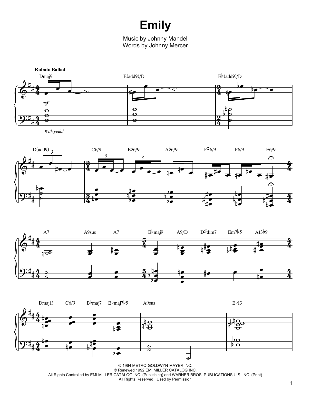 Preview Oscar Peterson Emily Jazz sheet music, notes and chords for Piano Transcription, SKU: 196659 sheet music, piano notes, chords, guitar tabs, score, transpose, transcribe, how to play, guide, download, learn, tutorial, progression, song, artist, awards, billboard, mtv, vh1, tour, single, album, release