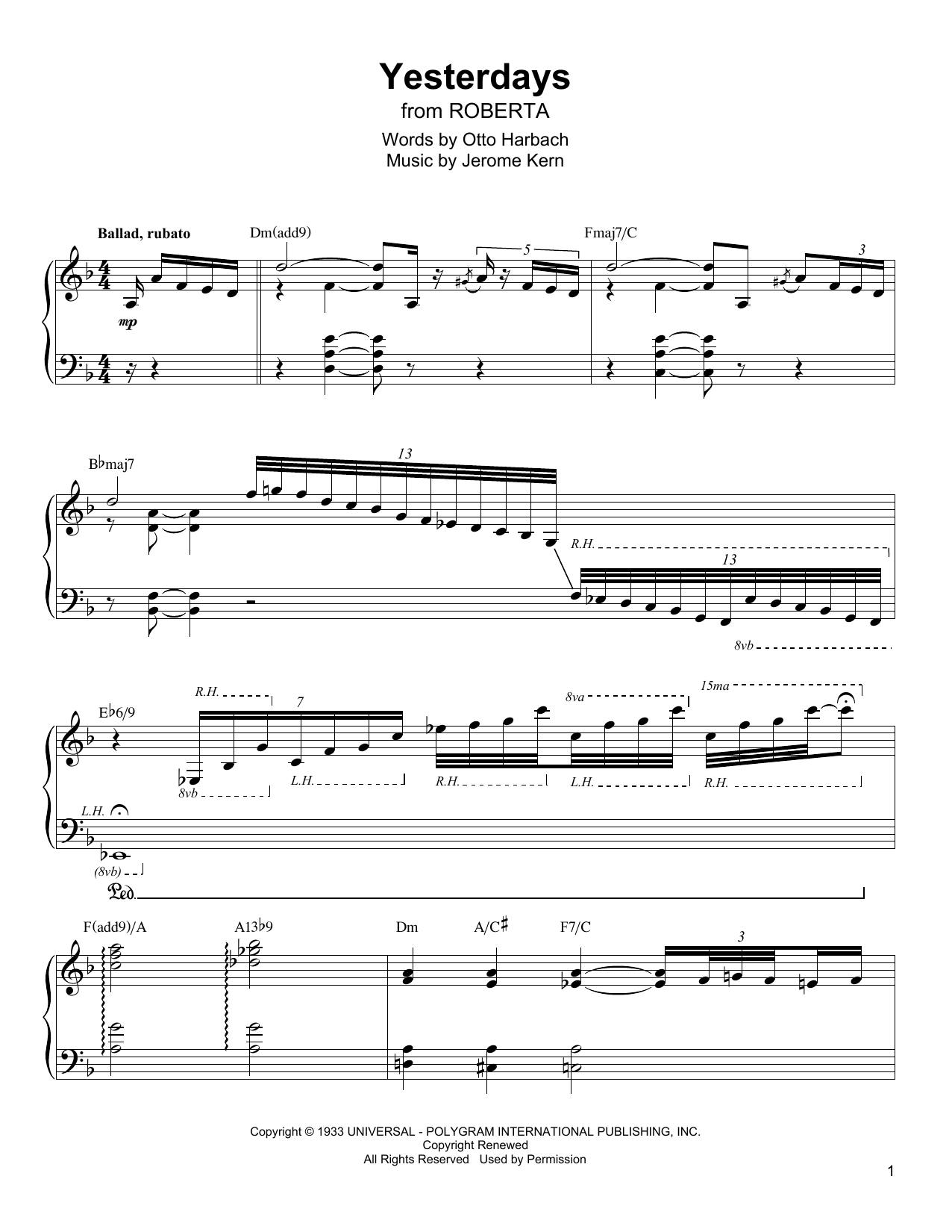 Preview Oscar Peterson Yesterdays Jazz sheet music, notes and chords for Piano Transcription, SKU: 196672 sheet music, piano notes, chords, guitar tabs, score, transpose, transcribe, how to play, guide, download, learn, tutorial, progression, song, artist, awards, billboard, mtv, vh1, tour, single, album, release