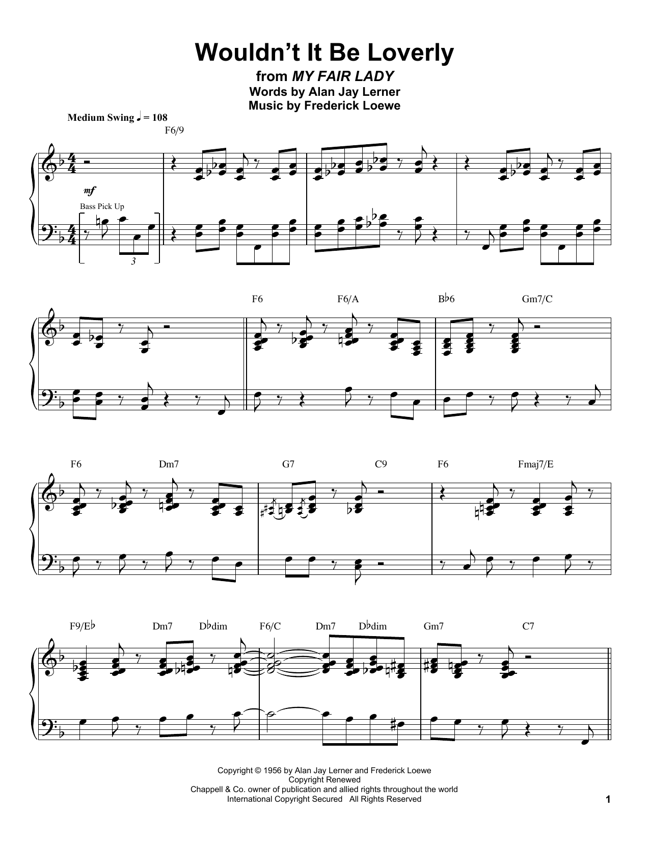 Preview Oscar Peterson Wouldn't It Be Loverly Jazz sheet music, notes and chords for Piano Transcription, SKU: 196678 sheet music, piano notes, chords, guitar tabs, score, transpose, transcribe, how to play, guide, download, learn, tutorial, progression, song, artist, awards, billboard, mtv, vh1, tour, single, album, release