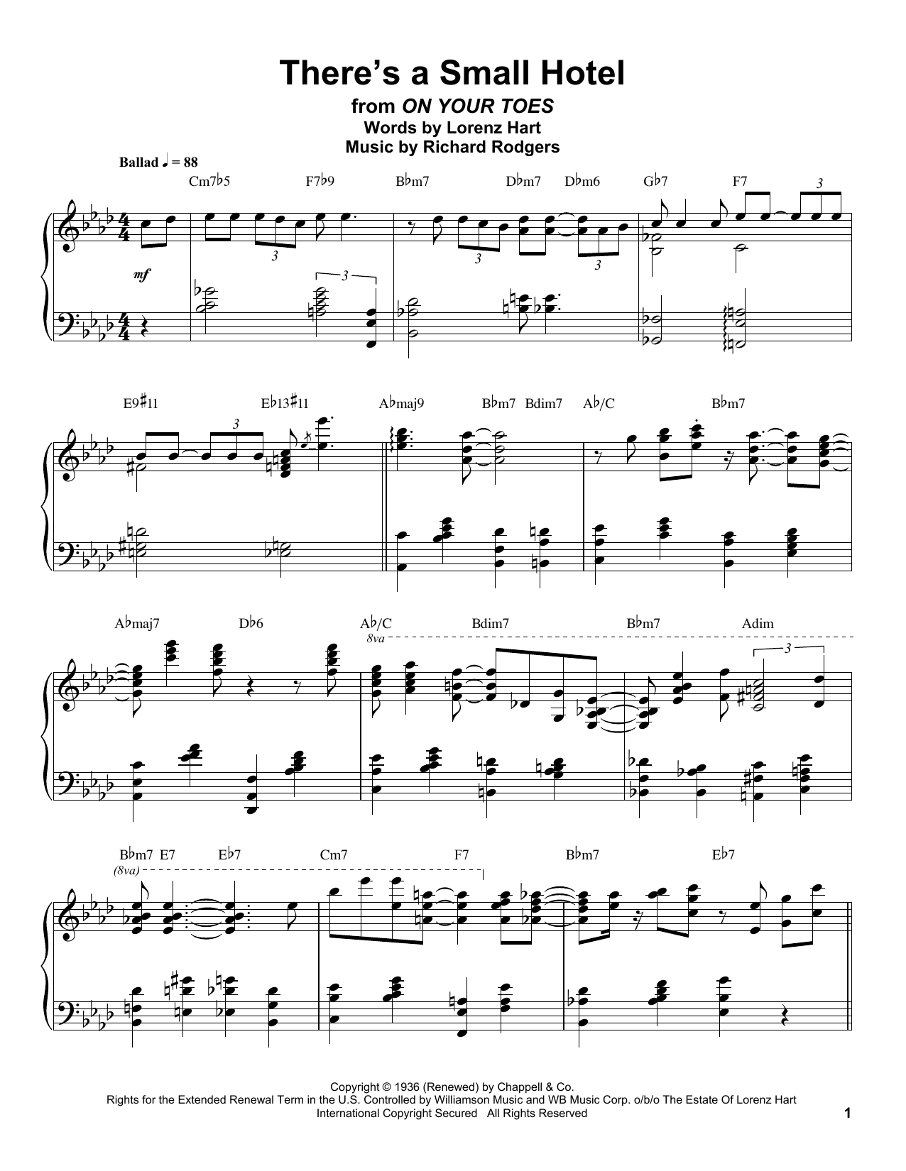 Preview Oscar Peterson There's A Small Hotel Jazz sheet music, notes and chords for Piano Transcription, SKU: 196688 sheet music, piano notes, chords, guitar tabs, score, transpose, transcribe, how to play, guide, download, learn, tutorial, progression, song, artist, awards, billboard, mtv, vh1, tour, single, album, release