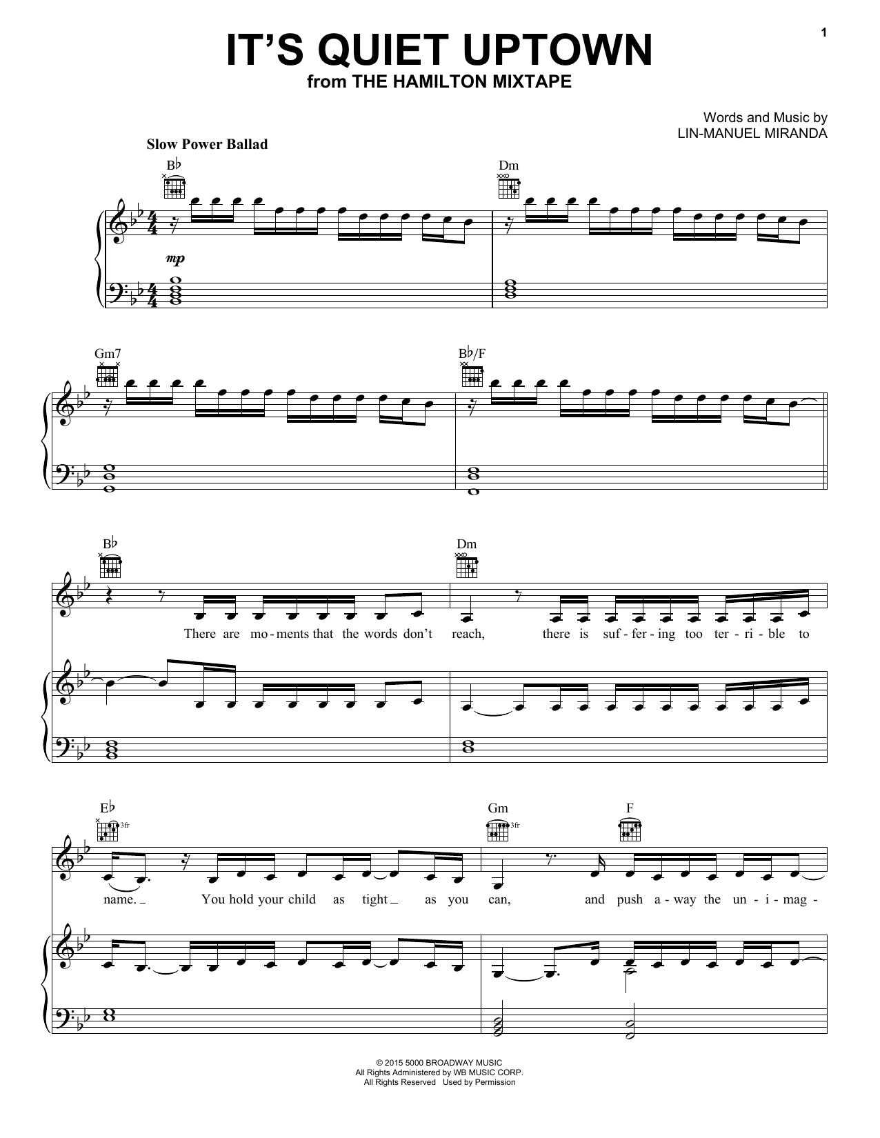 Preview Kelly Clarkson It's Quiet Uptown Broadway sheet music, notes and chords for Piano, Vocal & Guitar (Right-Hand Melody), SKU: 196916 sheet music, piano notes, chords, guitar tabs, score, transpose, transcribe, how to play, guide, download, learn, tutorial, progression, song, artist, awards, billboard, mtv, vh1, tour, single, album, release