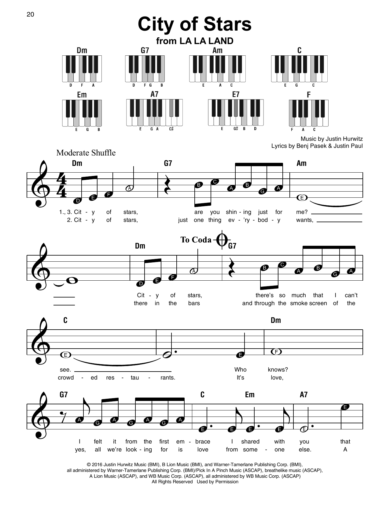 Preview Ryan Gosling & Emma Stone City Of Stars (from La La Land) Film and TV sheet music, notes and chords for Super Easy Piano, SKU: 197198 sheet music, piano notes, chords, guitar tabs, score, transpose, transcribe, how to play, guide, download, learn, tutorial, progression, song, artist, awards, billboard, mtv, vh1, tour, single, album, release
