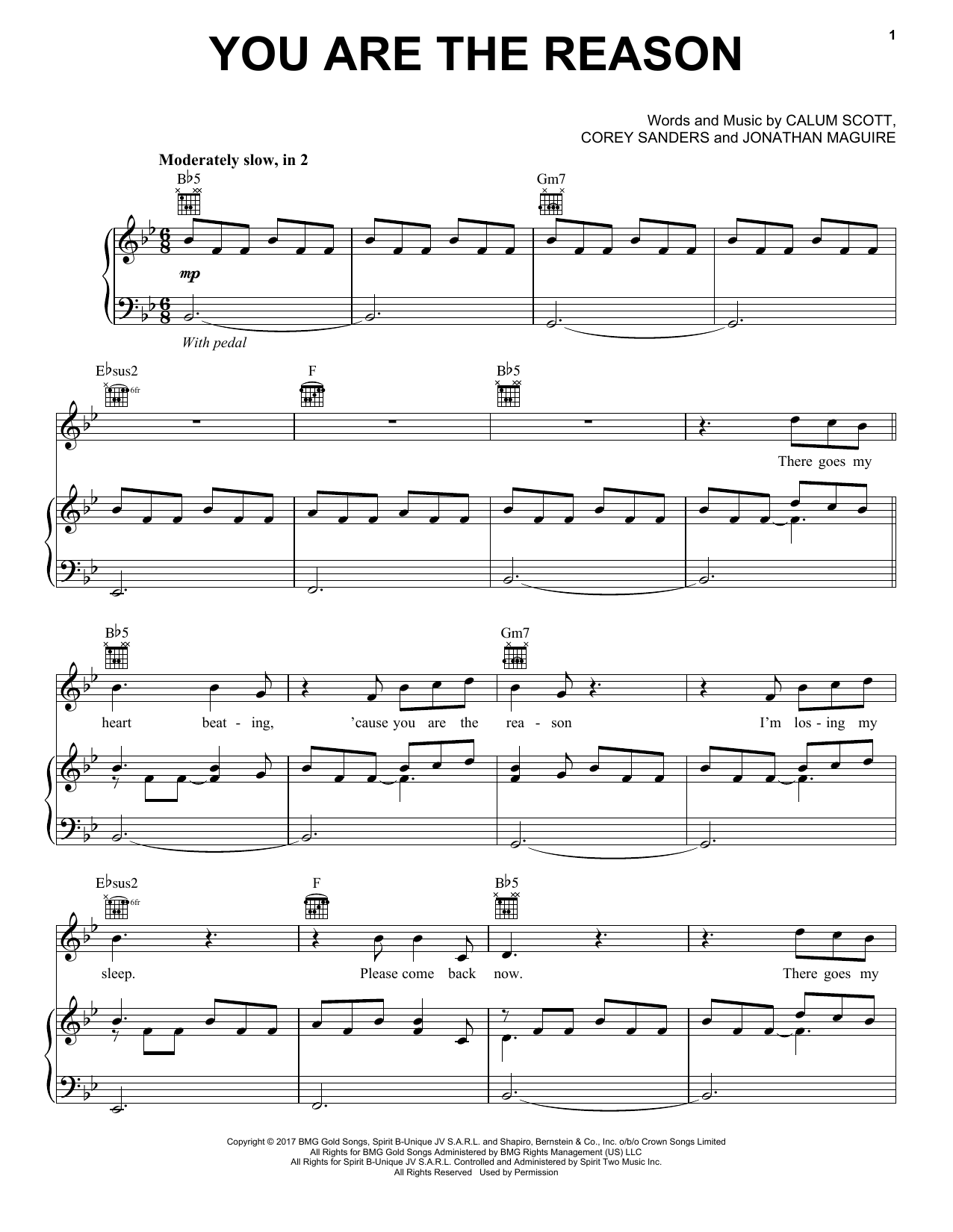 Preview Calum Scott You Are The Reason Pop sheet music, notes and chords for Piano, Vocal & Guitar (Right-Hand Melody), SKU: 197640 sheet music, piano notes, chords, guitar tabs, score, transpose, transcribe, how to play, guide, download, learn, tutorial, progression, song, artist, awards, billboard, mtv, vh1, tour, single, album, release