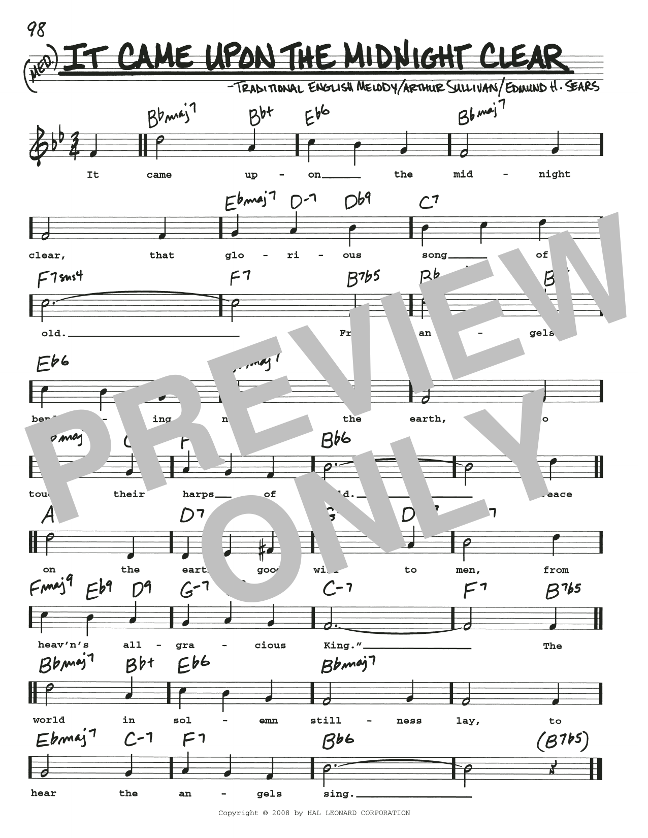 Preview Christmas Carol It Came Upon The Midnight Clear Christmas sheet music, notes and chords for Real Book – Melody, Lyrics & Chords, SKU: 197924 sheet music, piano notes, chords, guitar tabs, score, transpose, transcribe, how to play, guide, download, learn, tutorial, progression, song, artist, awards, billboard, mtv, vh1, tour, single, album, release