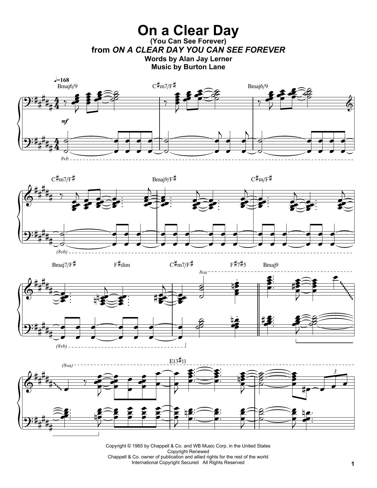 Preview Oscar Peterson On A Clear Day (You Can See Forever) Jazz sheet music, notes and chords for Piano Transcription, SKU: 198612 sheet music, piano notes, chords, guitar tabs, score, transpose, transcribe, how to play, guide, download, learn, tutorial, progression, song, artist, awards, billboard, mtv, vh1, tour, single, album, release