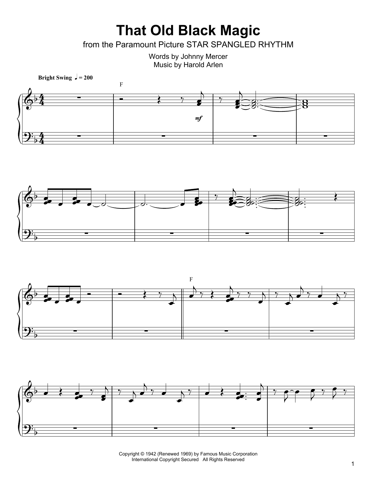 Preview Oscar Peterson That Old Black Magic Jazz sheet music, notes and chords for Piano Transcription, SKU: 198678 sheet music, piano notes, chords, guitar tabs, score, transpose, transcribe, how to play, guide, download, learn, tutorial, progression, song, artist, awards, billboard, mtv, vh1, tour, single, album, release