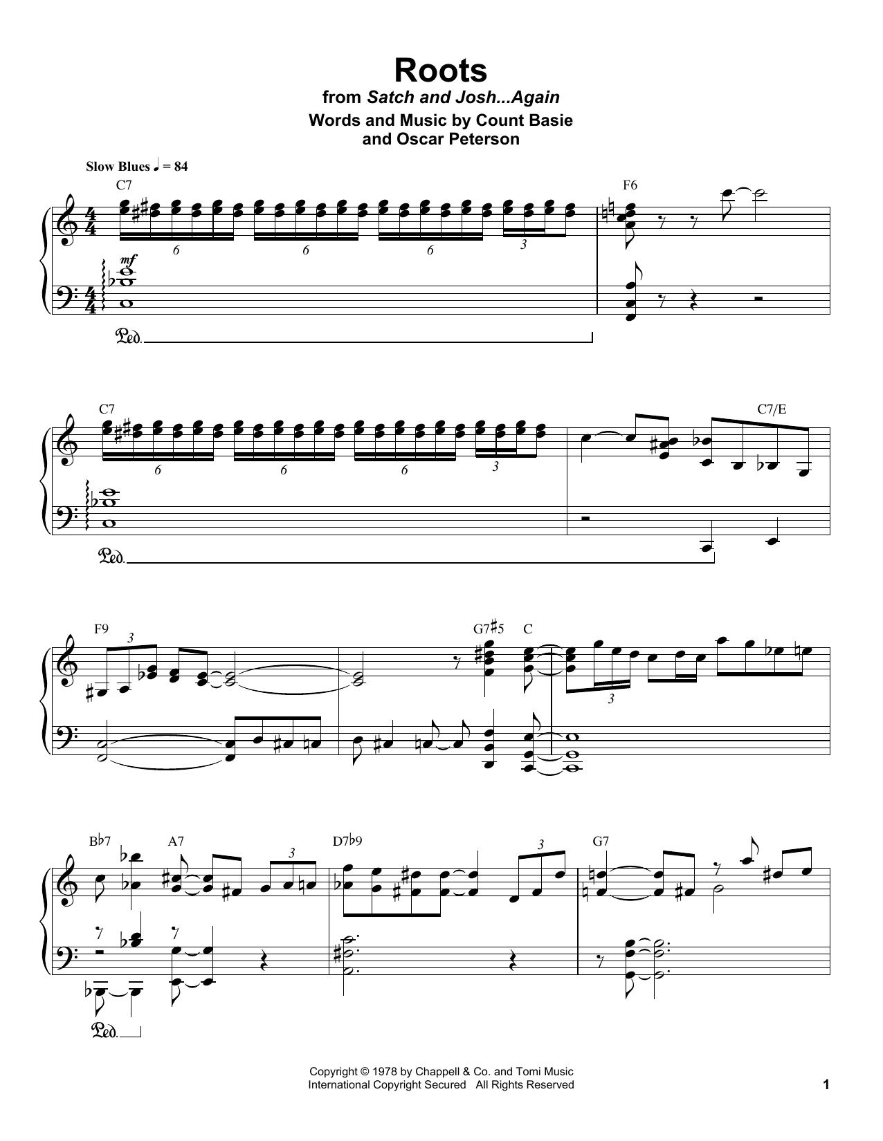 Preview Count Basie Roots Jazz sheet music, notes and chords for Piano Transcription, SKU: 198684 sheet music, piano notes, chords, guitar tabs, score, transpose, transcribe, how to play, guide, download, learn, tutorial, progression, song, artist, awards, billboard, mtv, vh1, tour, single, album, release