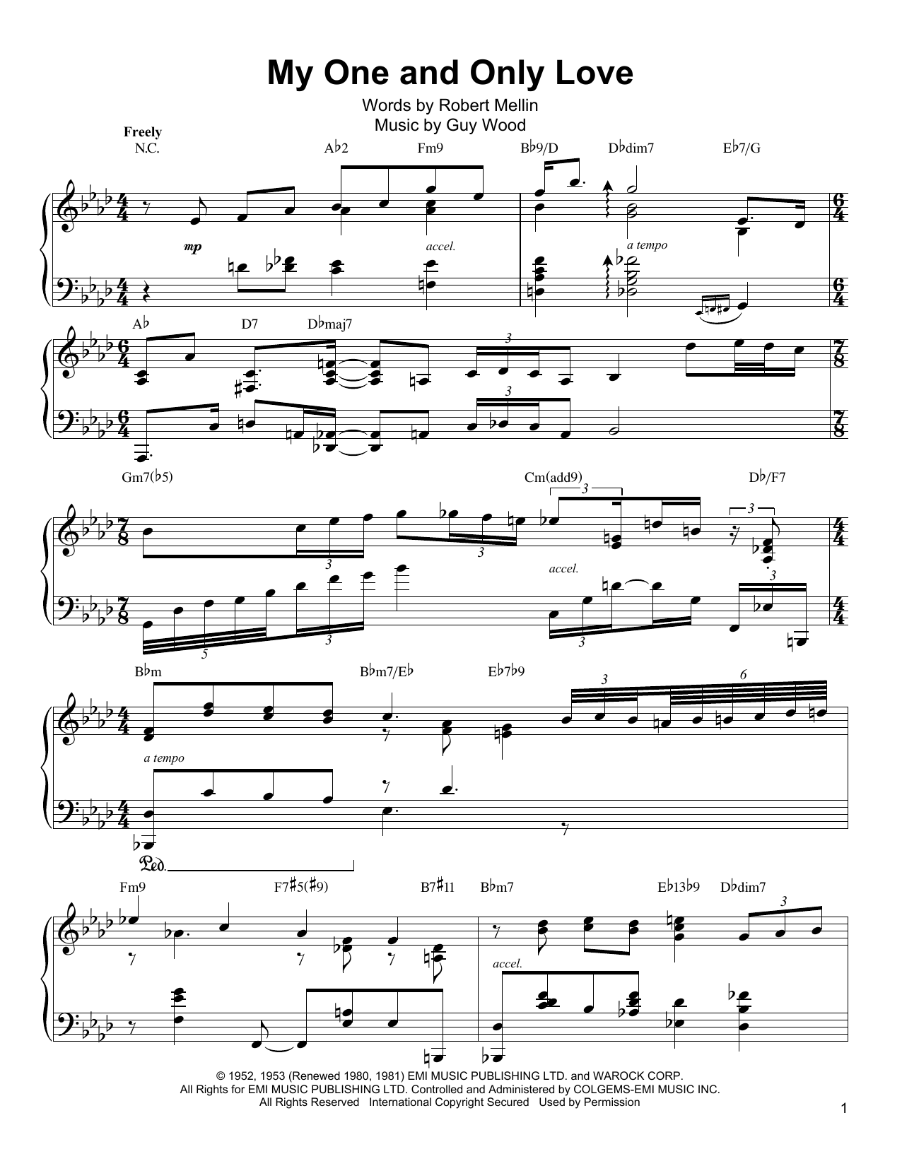 Preview Oscar Peterson My One And Only Love Jazz sheet music, notes and chords for Piano Transcription, SKU: 198736 sheet music, piano notes, chords, guitar tabs, score, transpose, transcribe, how to play, guide, download, learn, tutorial, progression, song, artist, awards, billboard, mtv, vh1, tour, single, album, release