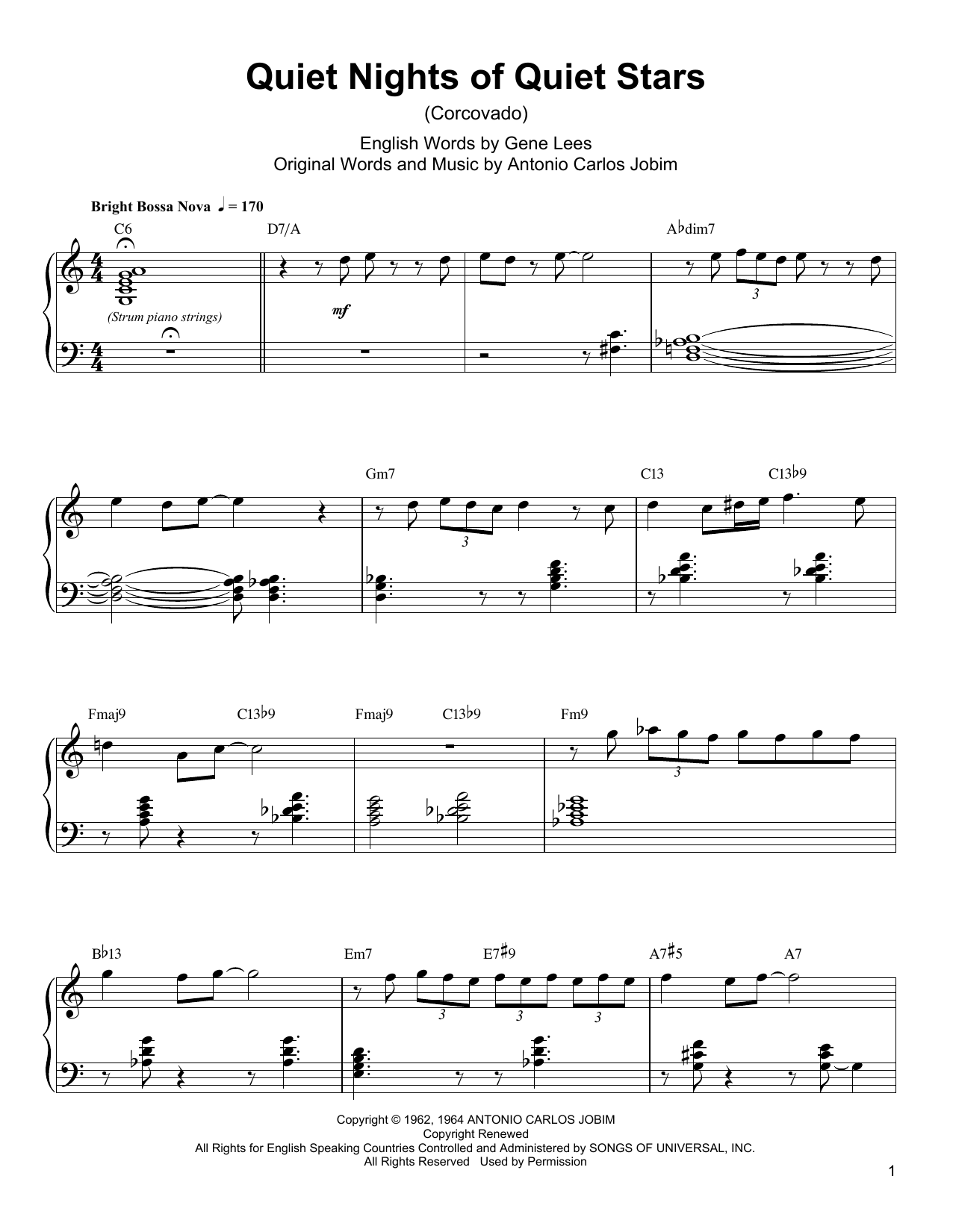 Preview Oscar Peterson Quiet Nights Of Quiet Stars (Corcovado) Folk sheet music, notes and chords for Piano Transcription, SKU: 198996 sheet music, piano notes, chords, guitar tabs, score, transpose, transcribe, how to play, guide, download, learn, tutorial, progression, song, artist, awards, billboard, mtv, vh1, tour, single, album, release