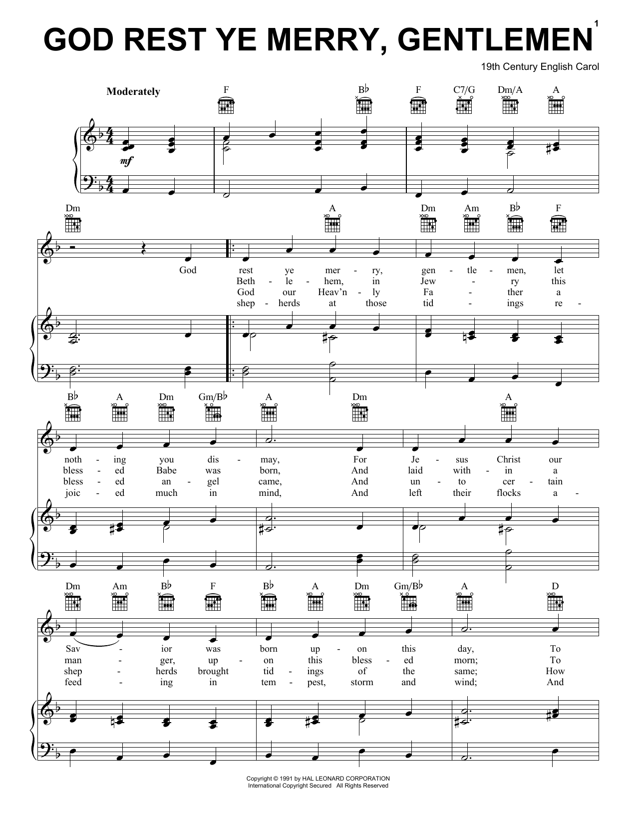 Preview 19th Century English Carol God Rest Ye Merry, Gentlemen Christmas sheet music, notes and chords for Guitar Tab Play-Along, SKU: 55455 Download 19th Century English Carol God Rest Ye Merry, Gentlemen sheet music and printable PDF score & Christmas music notes