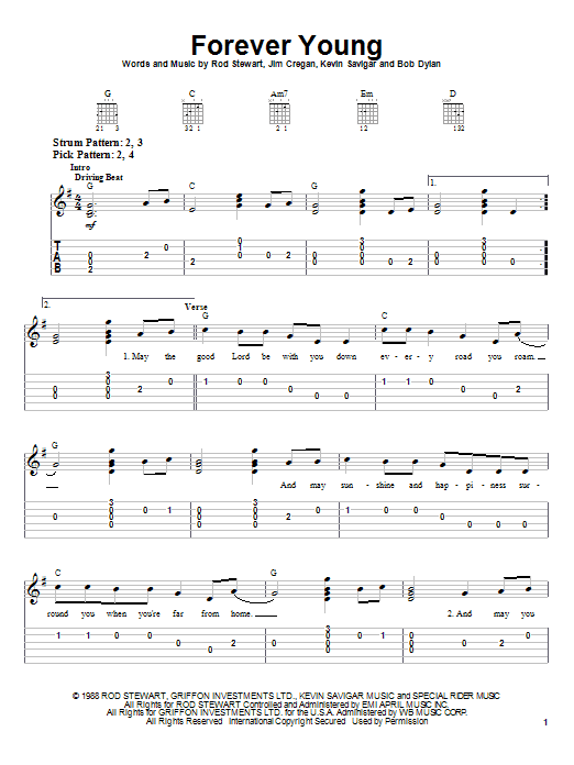 Preview Rod Stewart Forever Young Pop sheet music, notes and chords for Easy Guitar, SKU: 21343 sheet music, piano notes, chords, guitar tabs, score, transpose, transcribe, how to play, guide, download, learn, tutorial, progression, song, artist, awards, billboard, mtv, vh1, tour, single, album, release