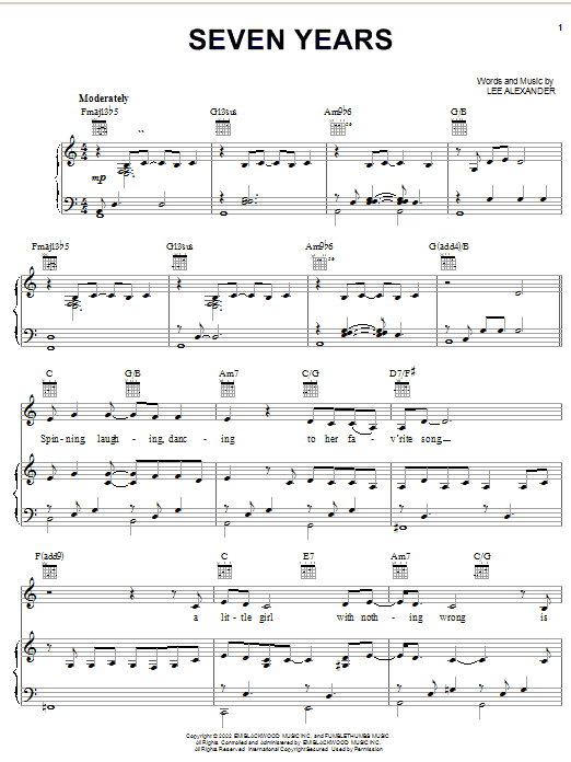 Preview Norah Jones Seven Years Pop sheet music, notes and chords for Piano, Vocal & Guitar (Right-Hand Melody), SKU: 21449 sheet music, piano notes, chords, guitar tabs, score, transpose, transcribe, how to play, guide, download, learn, tutorial, progression, song, artist, awards, billboard, mtv, vh1, tour, single, album, release