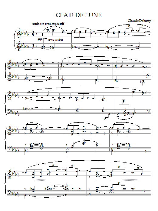 Preview Claude Debussy Clair De Lune Classical sheet music, notes and chords for Piano, SKU: 21545 sheet music, piano notes, chords, guitar tabs, score, transpose, transcribe, how to play, guide, download, learn, tutorial, progression, song, artist, awards, billboard, mtv, vh1, tour, single, album, release
