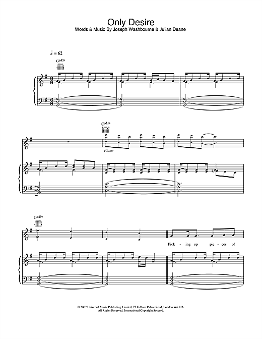 Preview Toploader Only Desire Rock sheet music, notes and chords for Piano, Vocal & Guitar, SKU: 21698 sheet music, piano notes, chords, guitar tabs, score, transpose, transcribe, how to play, guide, download, learn, tutorial, progression, song, artist, awards, billboard, mtv, vh1, tour, single, album, release