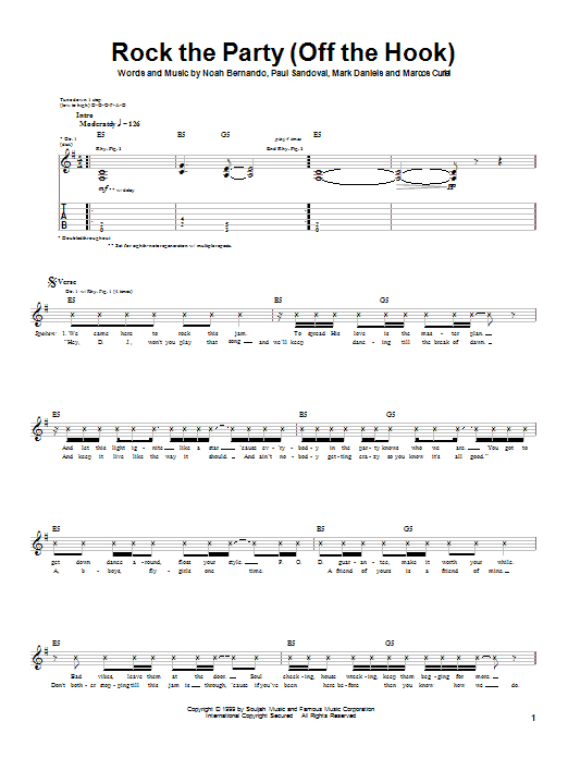 Preview P.O.D. (Payable On Death) Rock The Party (Off The Hook) Metal sheet music, notes and chords for Guitar Tab, SKU: 21743 sheet music, piano notes, chords, guitar tabs, score, transpose, transcribe, how to play, guide, download, learn, tutorial, progression, song, artist, awards, billboard, mtv, vh1, tour, single, album, release