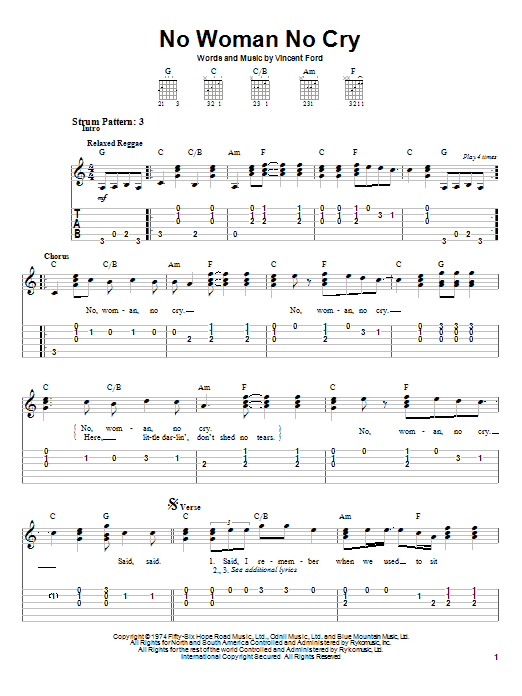 Preview Bob Marley No Woman No Cry World sheet music, notes and chords for Easy Guitar, SKU: 21880 sheet music, piano notes, chords, guitar tabs, score, transpose, transcribe, how to play, guide, download, learn, tutorial, progression, song, artist, awards, billboard, mtv, vh1, tour, single, album, release