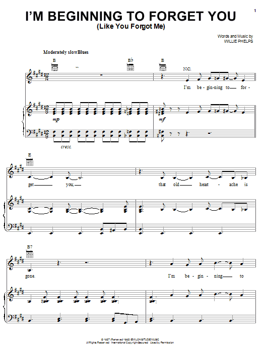 Preview Elvis Presley I'm Beginning To Forget You (Like You Forgot Me) Pop sheet music, notes and chords for Piano, Vocal & Guitar (Right-Hand Melody), SKU: 21918 sheet music, piano notes, chords, guitar tabs, score, transpose, transcribe, how to play, guide, download, learn, tutorial, progression, song, artist, awards, billboard, mtv, vh1, tour, single, album, release