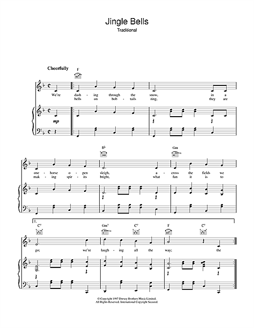 Preview J. Pierpont Jingle Bells Folk sheet music, notes and chords for Piano, Vocal & Guitar (Right-Hand Melody), SKU: 21958 sheet music, piano notes, chords, guitar tabs, score, transpose, transcribe, how to play, guide, download, learn, tutorial, progression, song, artist, awards, billboard, mtv, vh1, tour, single, album, release