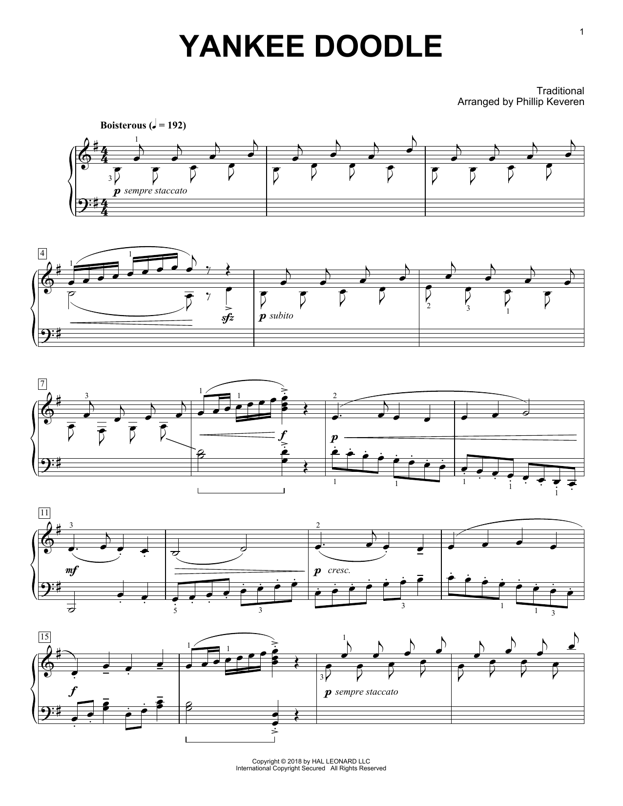 Preview Phillip Keveren Yankee Doodle American sheet music, notes and chords for Piano, SKU: 252257 sheet music, piano notes, chords, guitar tabs, score, transpose, transcribe, how to play, guide, download, learn, tutorial, progression, song, artist, awards, billboard, mtv, vh1, tour, single, album, release