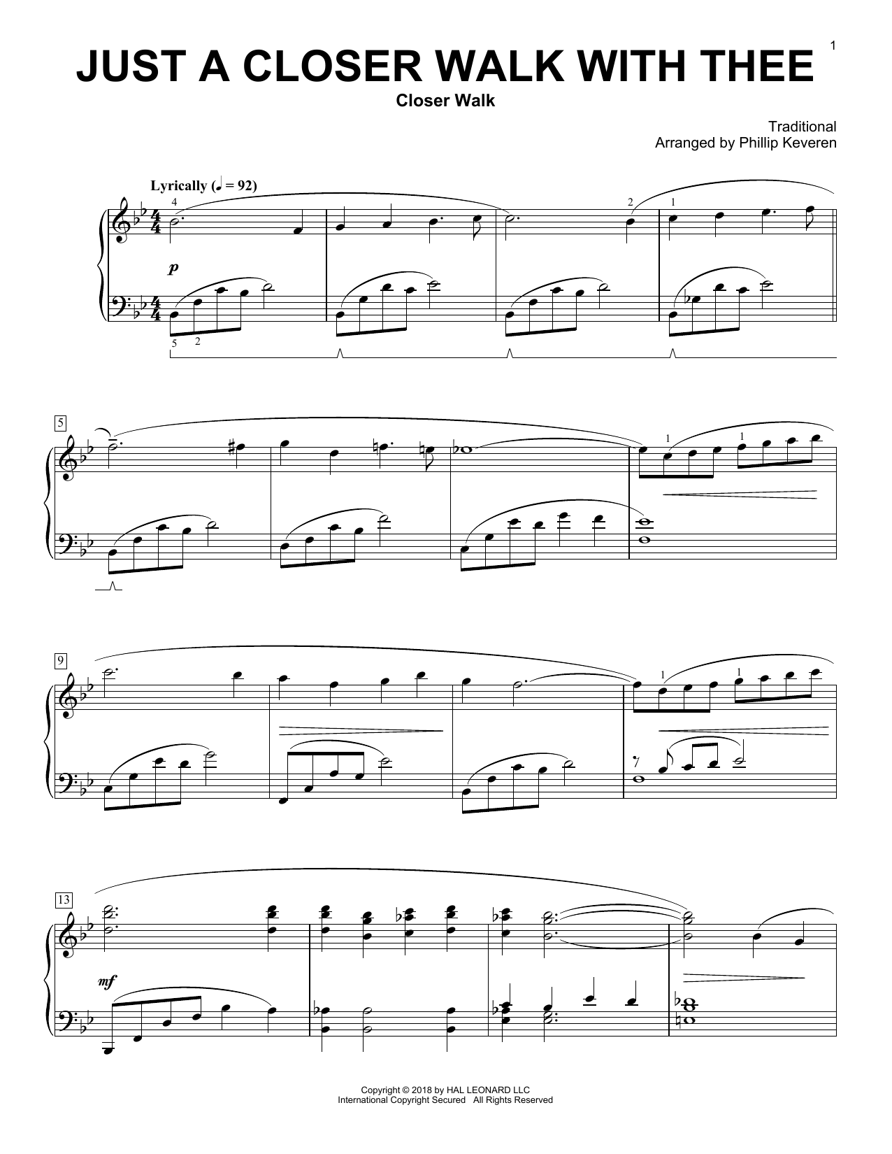 Preview Phillip Keveren Just A Closer Walk With Thee Hymn sheet music, notes and chords for Piano, SKU: 252670 sheet music, piano notes, chords, guitar tabs, score, transpose, transcribe, how to play, guide, download, learn, tutorial, progression, song, artist, awards, billboard, mtv, vh1, tour, single, album, release