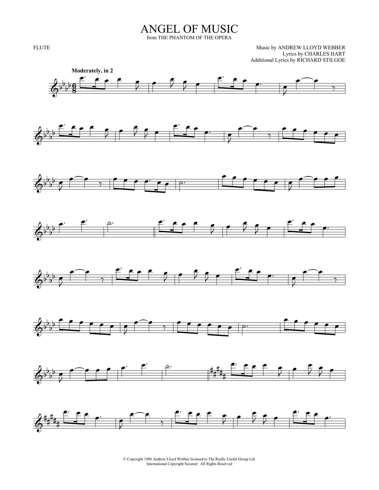 Preview Andrew Lloyd Webber Angel Of Music Broadway sheet music, notes and chords for Flute, SKU: 253138 sheet music, piano notes, chords, guitar tabs, score, transpose, transcribe, how to play, guide, download, learn, tutorial, progression, song, artist, awards, billboard, mtv, vh1, tour, single, album, release